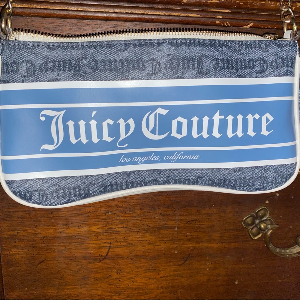 Juicy Couture Blue and Gray Shoulder Bag